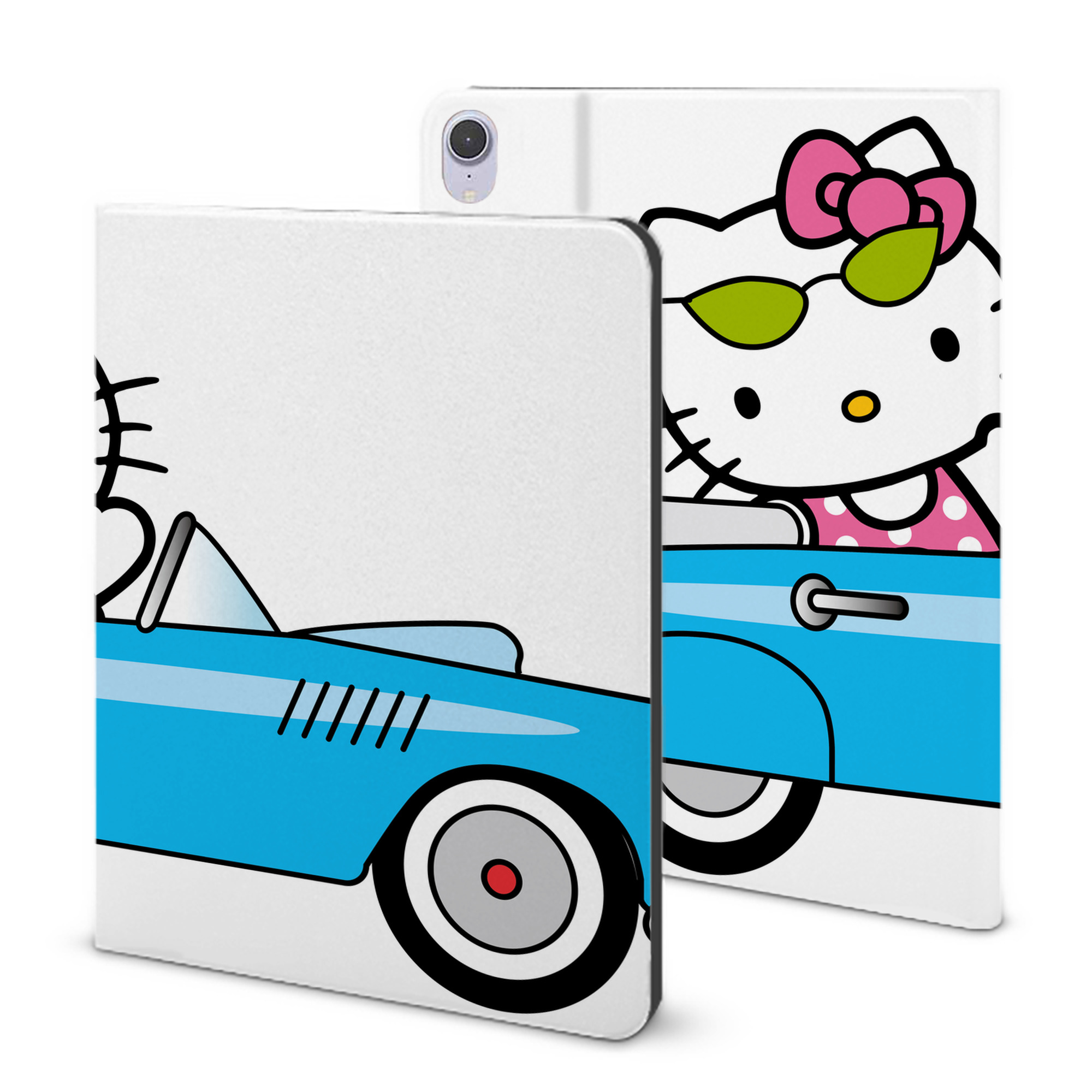 （画像用） Hello Kitty ハローキティ IPad ケース ブック型 PUレザー TPU 耐衝撃 軽量 薄型 ペン収納なし 全面保護 IPad 各モデル対応